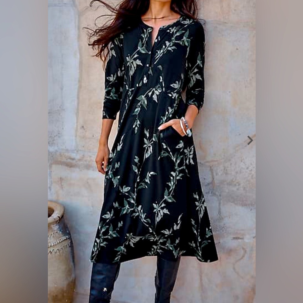 J. Jill Printed-Knit Midi Dress